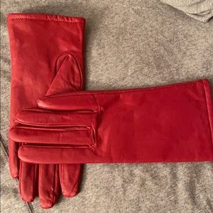 Red leather gloves